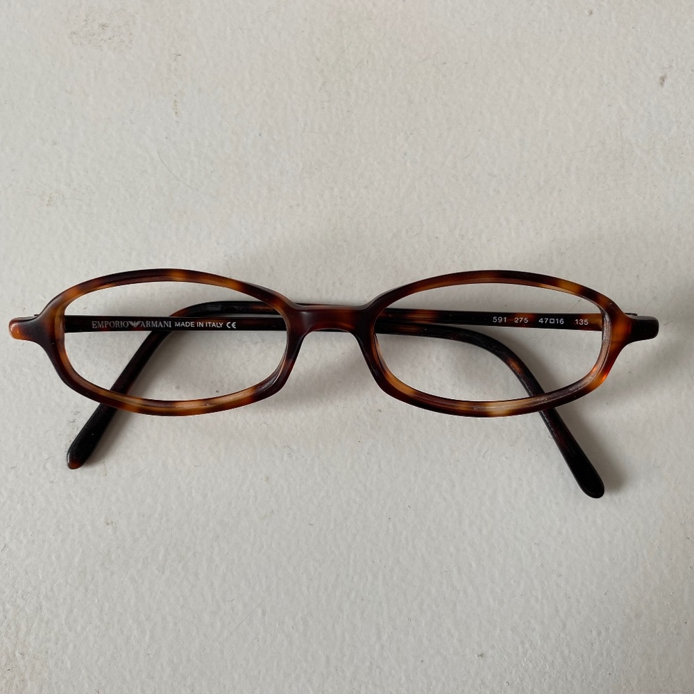 Vintage Emporio Armani Tortoise Oval Women's Eyeglasses Frames